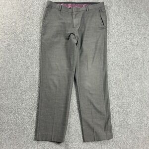 Burton Menswear Pants Adults‎ 34x29 Gray Slacks Short Glen Check Polyester Blend